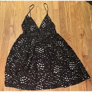 BIRD By Juicy Couture Dress Womens Size 2 Black Polka Dot White Dots Classic